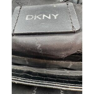 DKNY Paige MD Satchel Black Croc Embossed Faux Leather Handbag R13DU327
